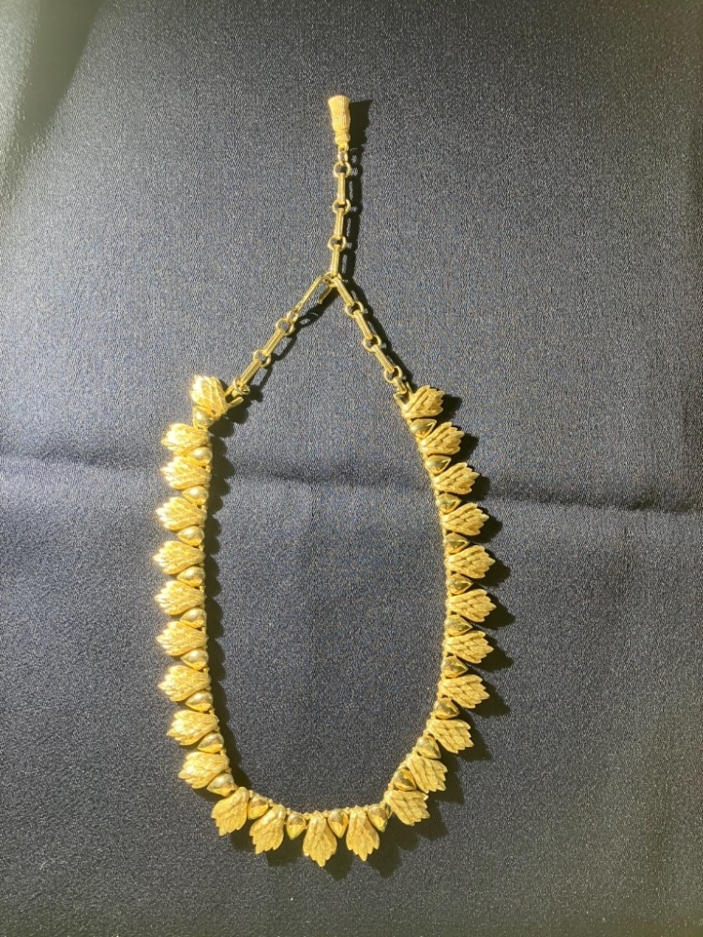Vintage mid century signed Coro goldtone statement necklace